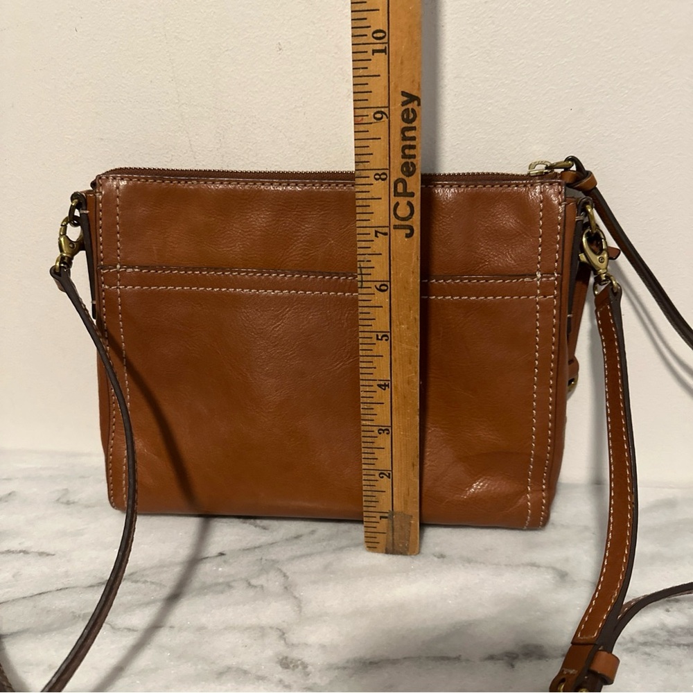 Fossil Brown Leather Crossbody Bag with key charm - Picture 11 of 14